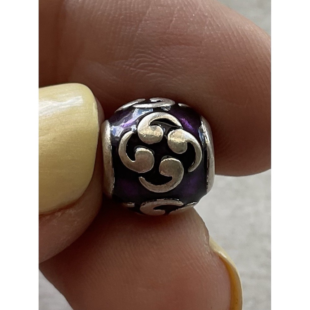 retired Pandora Purple Zen Enamel Sterling Silver Charm ALE 925